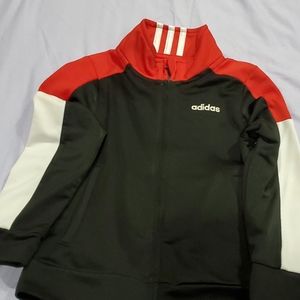 Adidas Track Suit Red, black and white.